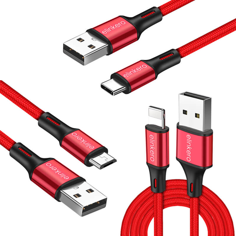 Wholesale USB cables, nylon braided cables,for iPhone,Android,Type-C